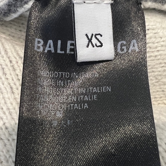 Balenciaga Grey Logo Intarsia Wool Knit Sweater - Picture 5 of 6